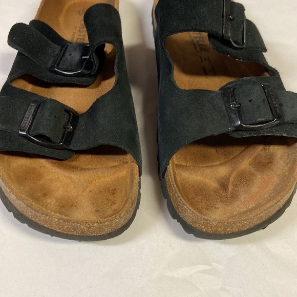 Pastelle by Patricia Elbaz Shana Two Strap Suede Sandal Black Size 39 - Picture 3 of 6